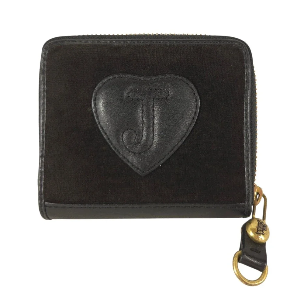 Vintage Y2K Juicy Couture Mad Money Wallet Brown Velour Leather Heart
